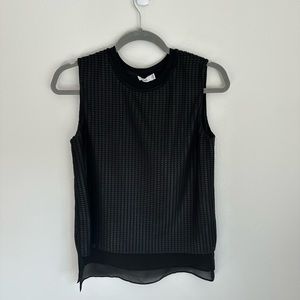 Vince Textured Black Sleeveless Top
